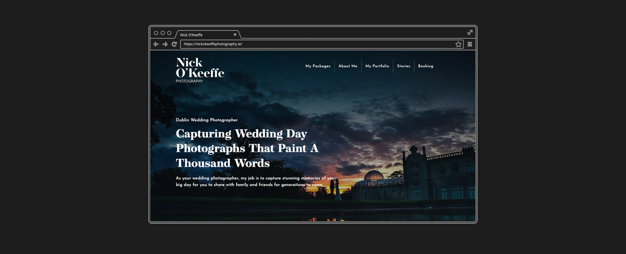 Nick O'Keeffe Desktop Landing Page